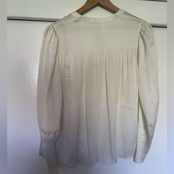 NWT ba&sh White Krizy Pleated Blouse Size 1/Small - Picture 6 of 9
